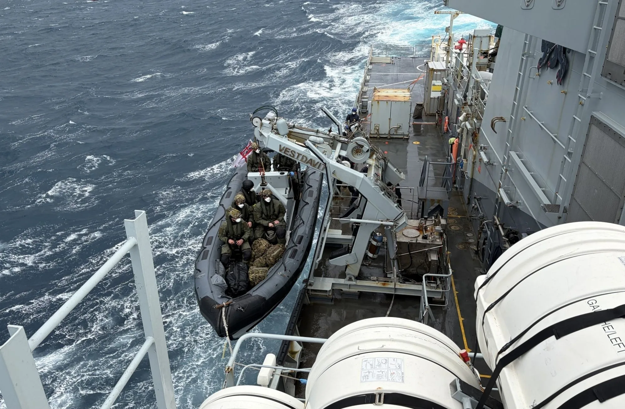 operación desde las Islas Malvinas a Tristan da Cunha. Crédito: BFSAI