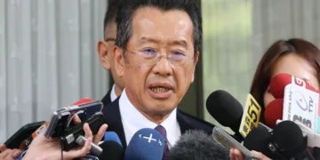 El ministro de Defensa, Wellington Koo, habla con la prensa. Créditos: CNA.