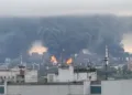 Imagenes del ataque a la refineria en el interior de Rusia. Crédito: redes sociales