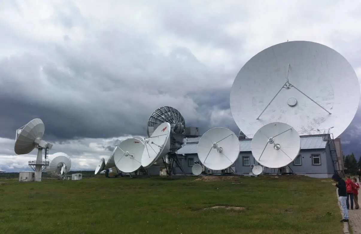 El Centro de Comunicaciones Satelitales de Dubna en la región de Moscú.