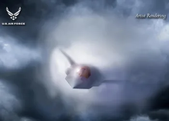 Representación gráfica del caza de sexta generación de la Fuerza Aérea de los EE.UU., el F-47 de la Plataforma de Dominio Aéreo de Próxima Generación (NGAD). Créditos: Fuerza Aérea de EE. UU.
