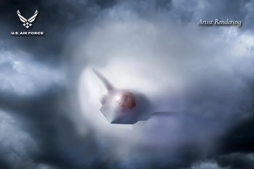 Representación gráfica del caza de sexta generación de la Fuerza Aérea de los EE.UU., el F-47 de la Plataforma de Dominio Aéreo de Próxima Generación (NGAD). Créditos: Fuerza Aérea de EE. UU.