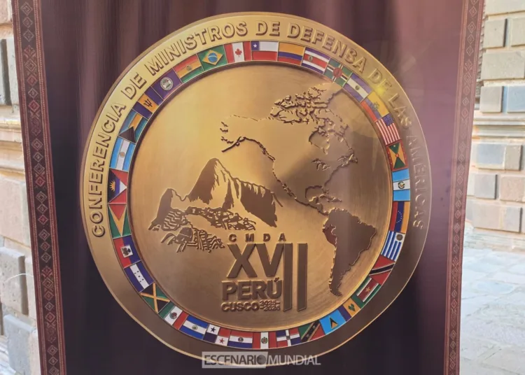 Estandarte oficial de la Conferencia de Ministros de Defensa de las Américas. Crédito: Escenario Mundial