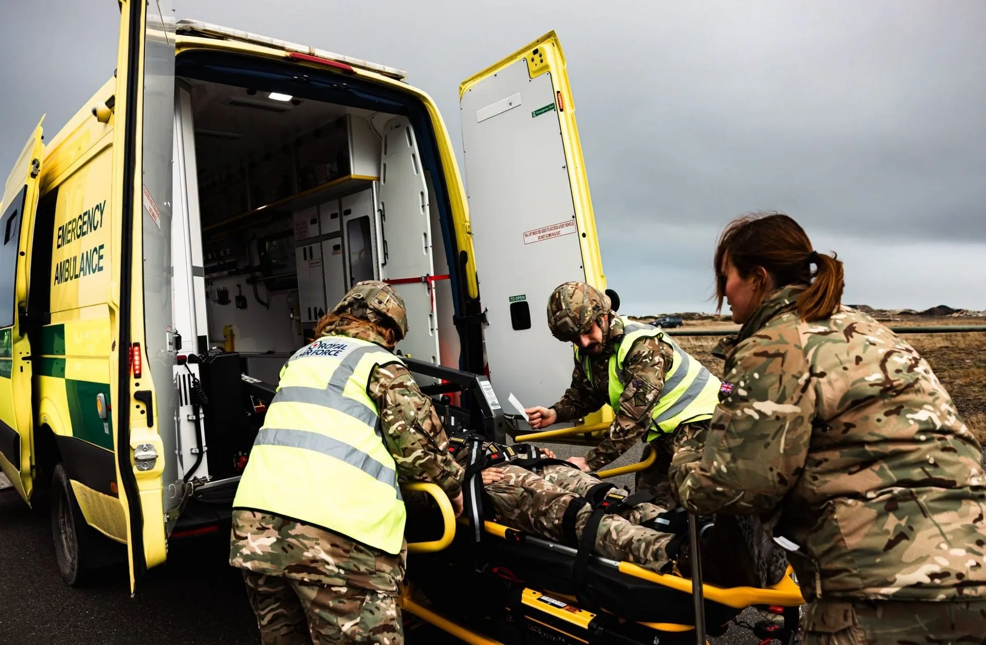 Fuerzas Británicas de las Islas del Atlántico Sur (BFSAI) realizan ejercicios de rescate, accidentes y escenarios adicionales. Crédito: BFSAI