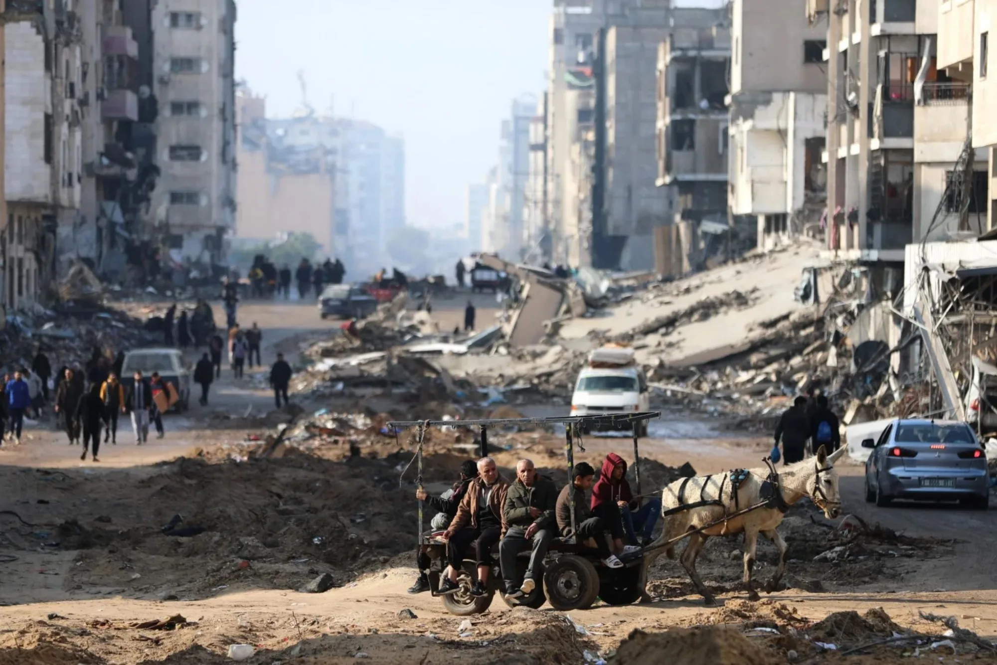El paisaje devastado de la ciudad de Gaza tras 100 días de guerra. Créditos: Middle East Eye.