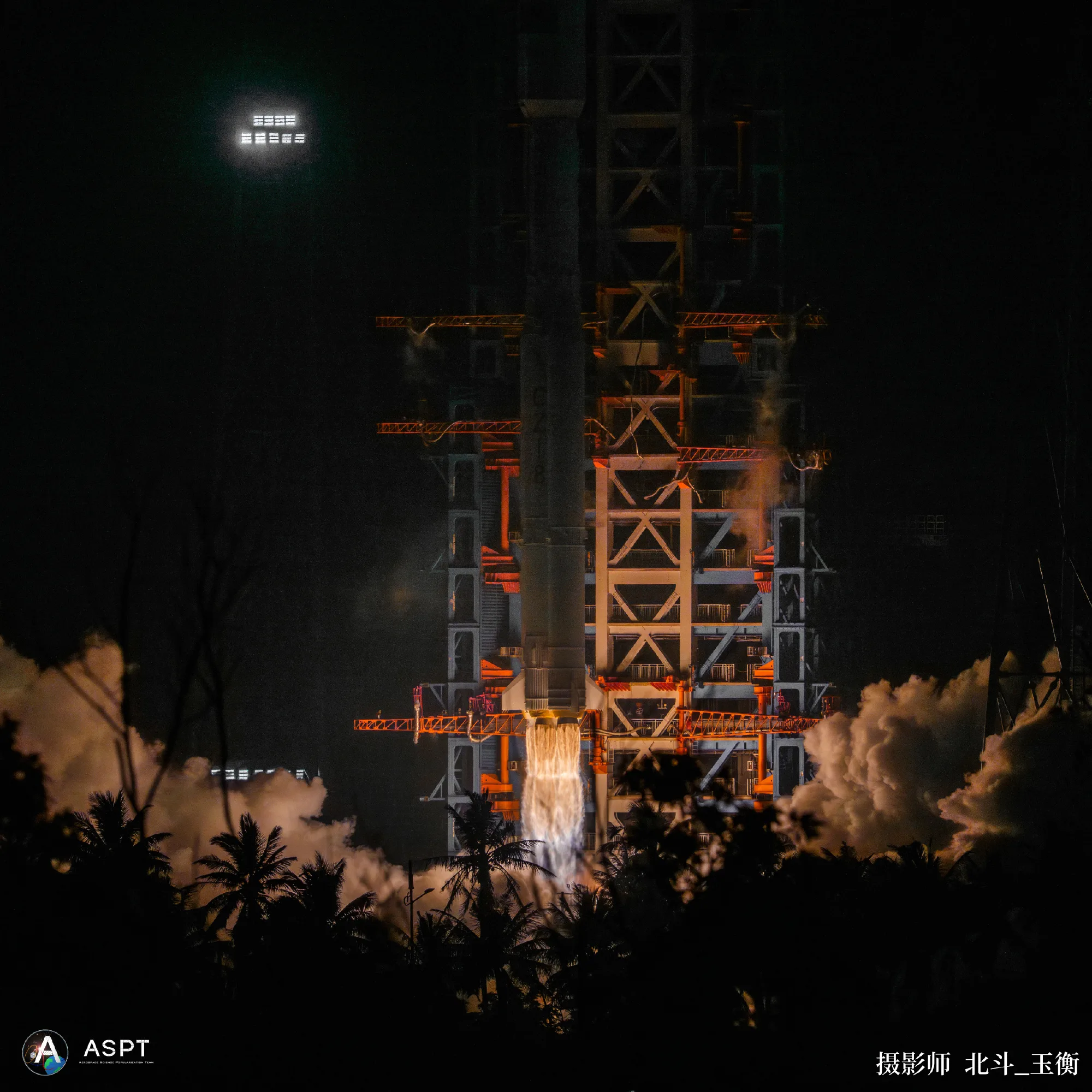 Lanzamiento exitoso del Long March 8 el 7 de abril de 2026 desde Wenchang, que desplegó 18 satélites para la constelación LEO SpaceSail/Qianfan. Créditos: ASPT.