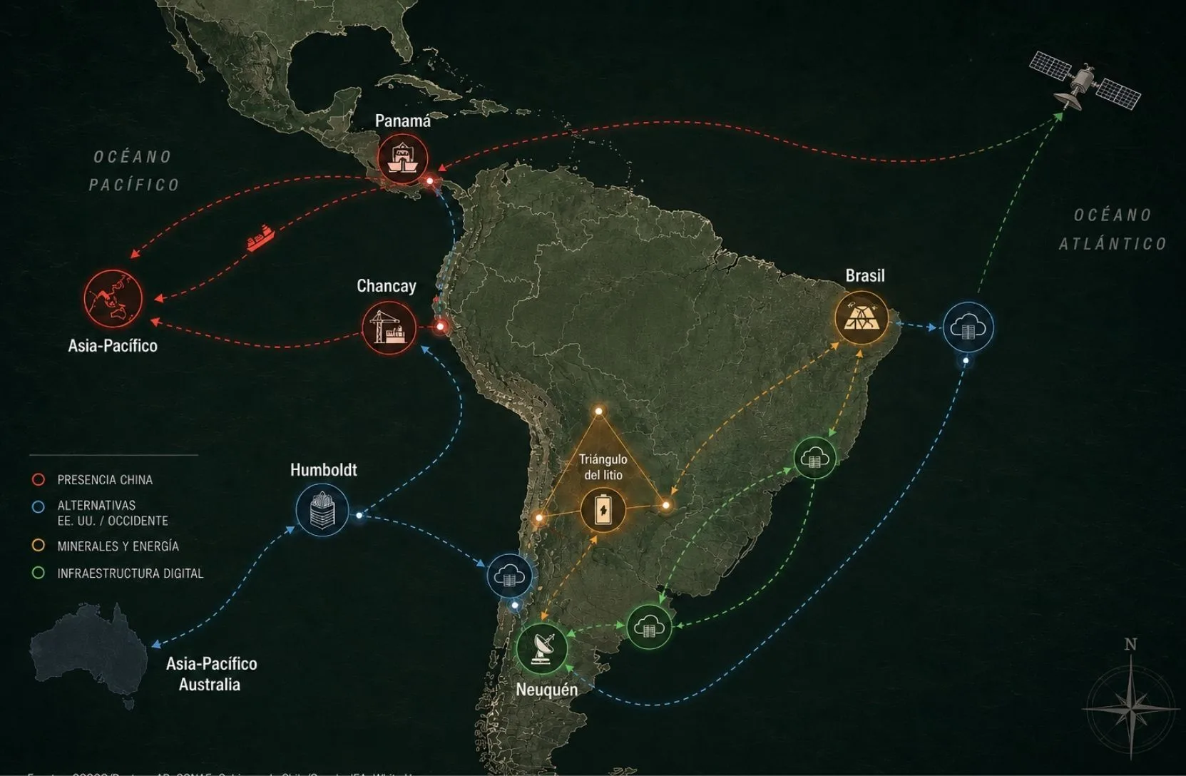 Los siete puntos de América Latina donde China y EE.UU. compiten sin desplegar soldados. Archivo.