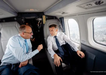 El presidente francés, Emmanuel Macron junto al canciller alemán, Friedrich Merz, el 17 de julio de 2026. Créditos: Canciller Federal de la República Federal de Alemania.