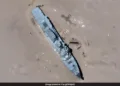 Las imágenes mostraban un sistema ferroviario de 6 metros de ancho con una diana del tamaño de un barco instalada.