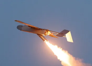Un dron de ataque profundo. La planta atacada por Rusia fabricaba los drones de ataque profundo AQ-400 Scythe y AQ-100 Bayonet (no ilustrados). Fotografía: Valentyn Ogirenko/Reuters