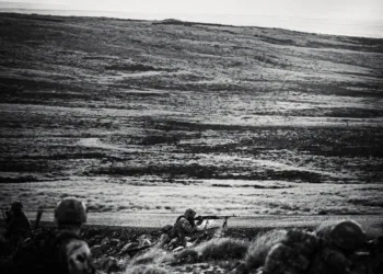 Ejercicios miliares del Reino Unido en las Islas Malvinas. Crédito: BFSAI