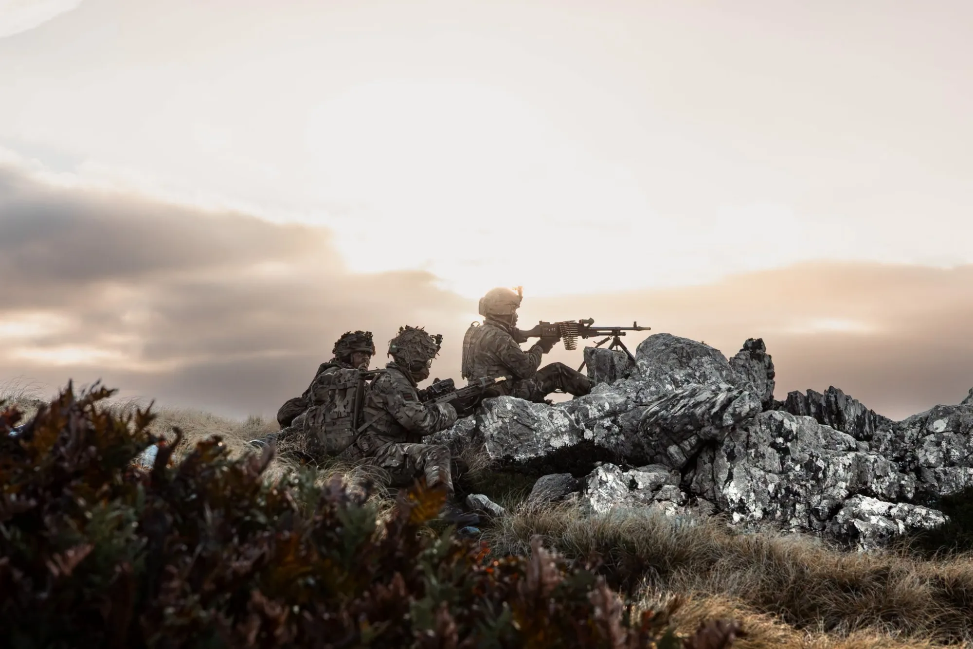 Ejercicios miliares del Reino Unido en las Islas Malvinas. Crédito: BFSAI