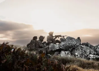 Ejercicios miliares del Reino Unido en las Islas Malvinas. Crédito: BFSAI