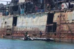 Un buque de la Guardia Costera China (CCG) realizó actividades de verificación con personal militar filipino cerca de Ren'ai Jiao (Second Thomas Shoal) durante patrullas rutinarias, presentándolo como contramedida a interferencias con botes de goma filipinos. Créditos: Global Times.