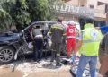Ataque con dron israelí que alcanzó un vehículo en Nabatieh Al Fawqa, sur de Líbano. Créditos: Al Jadeed News.