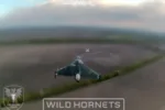 Dron de ataque ruso Geran-4 propulsado a reacción, visto a través del sistema de puntería de un dron interceptor ucraniano durante una operación de interceptación, 3 de mayo de 2026. Foto ilustrativa. Créditos: Wild Hornets.