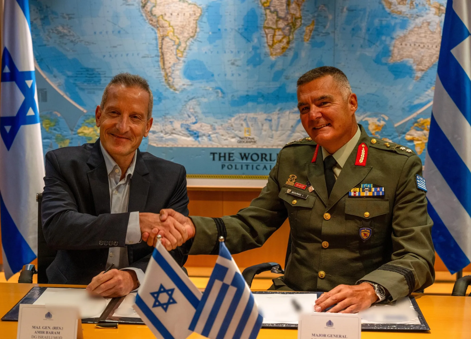 Israel anuncia la firma de un acuerdo de €3 mil millones con Grecia para el sistema "Achilles Shield". Créditos: Ministerio de Defensa de Israel.