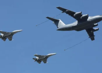 Formación de cazas J-16 de China, en el marco de un ejercicio aéreo conjunto con Egipto