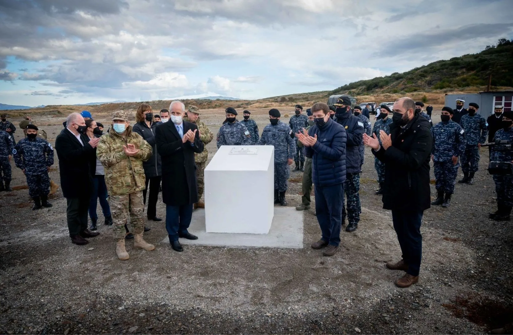Acto de inicio de la construcción de la nueva Base Naval Integrada, marzo de 2022. Crédito: Ministerio de Defensa