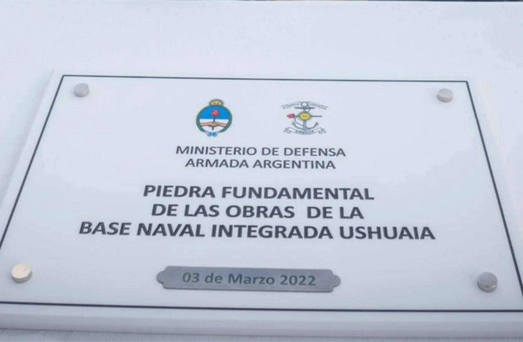 Acto de inicio de la construcción de la nueva Base Naval Integrada, marzo de 2022. Crédito: Ministerio de Defensa