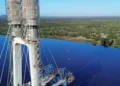 Construcción del puente que unirá Pozo Hondo con Misión La Paz (Salta), en el marco del Corredor Bioceánico Vial