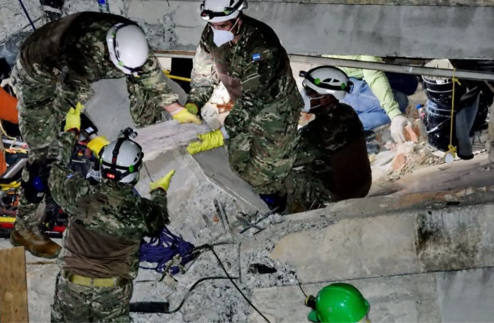 Personal de Ejército Argentino desplegado tras el terremoto en Venezuela. Crédito: Ejército Argentino