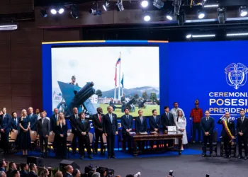 Ceremonia toma de posesión del nuevo presidente de Colombia, Abelardo De La Espriella. Crédito: X