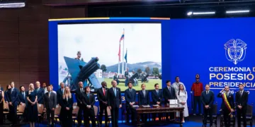 Ceremonia toma de posesión del nuevo presidente de Colombia, Abelardo De La Espriella. Crédito: X