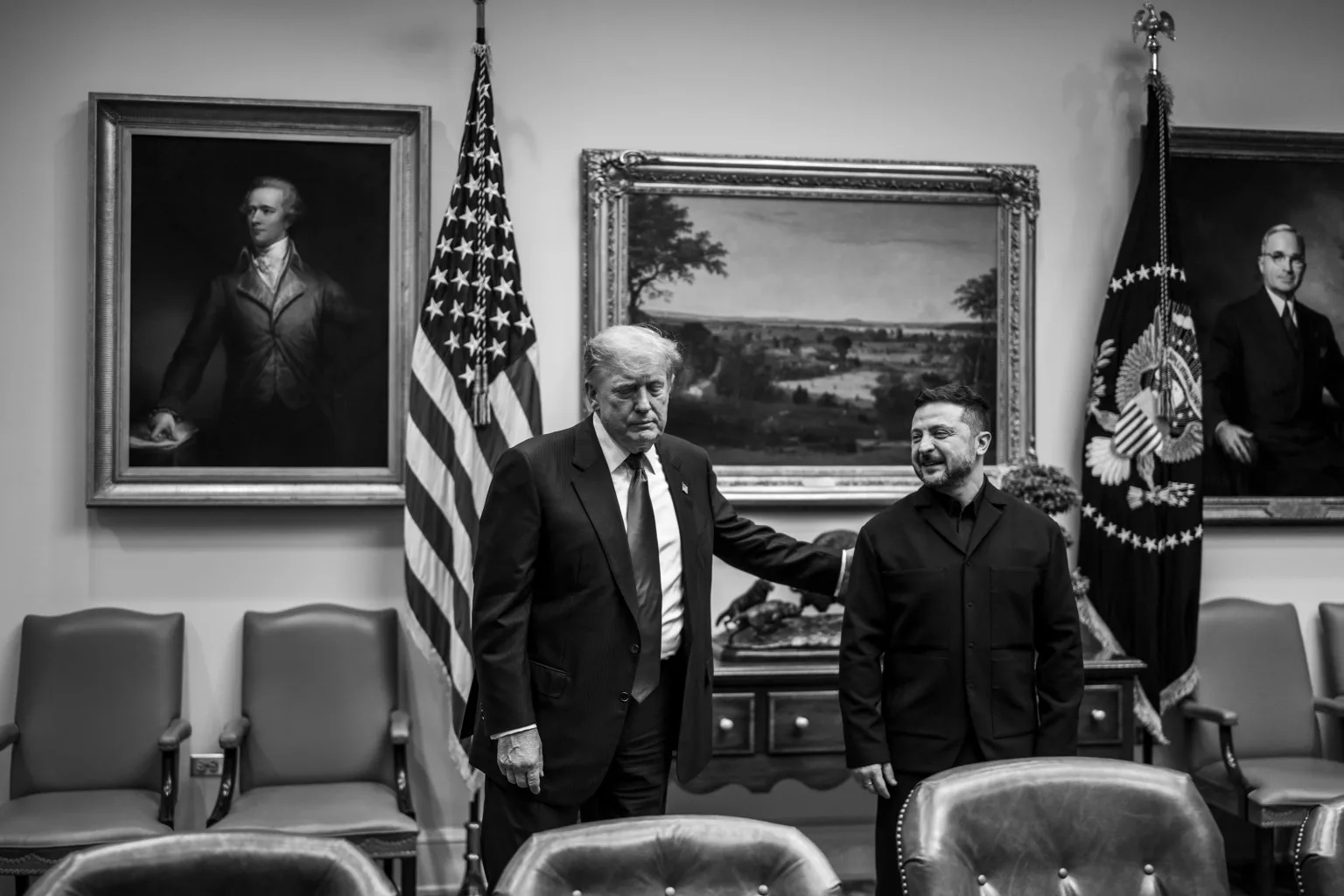 El presidente Donald J. Trump se reúne con el presidente de Ucrania, Volodymyr Zelenski, el martes 28 de julio de 2026. Créditos: Galería de la Casa Blanca.