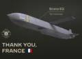 El Ministerio de Defensa de Ucrania agradece públicamente a Francia por el anuncio de Emmanuel Macron de entregar 40 misiles de crucero Scalp EG, reforzando la capacidad de la fuerza aérea ucraniana, en enero de 2024. Créditos: Ministerio de Defensa de Ucrania.