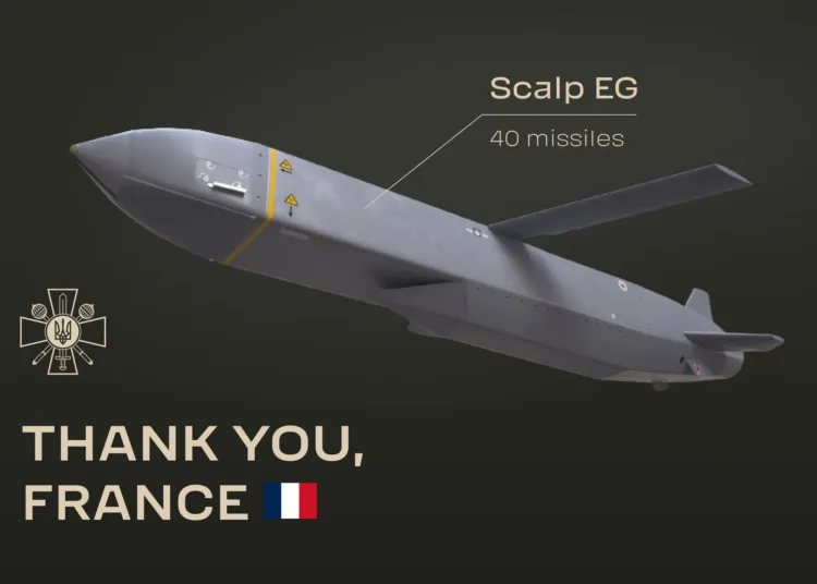 El Ministerio de Defensa de Ucrania agradece públicamente a Francia por el anuncio de Emmanuel Macron de entregar 40 misiles de crucero Scalp EG, reforzando la capacidad de la fuerza aérea ucraniana, en enero de 2024. Créditos: Ministerio de Defensa de Ucrania.