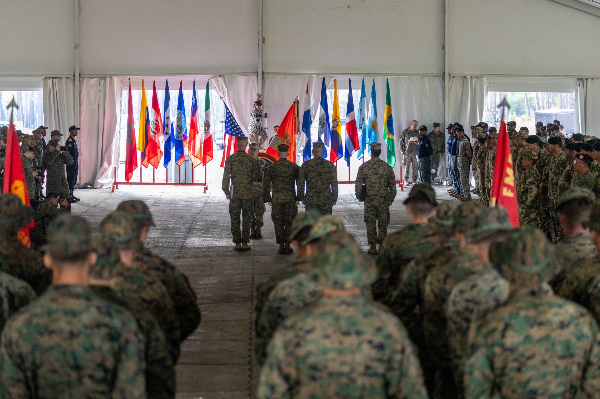 Ceremonia de clausura y celebración del ejercicio UNITAS 2025 en la Base del Cuerpo de Marines Camp Lejeune, Carolina del Norte, el 27 de septiembre de 2025. Créditos: Armada de EE.UU.
