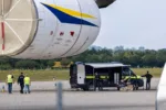 Intento de sabotaje con drones explosivos en el aeropuerto Leipzig. Créditos: Visegrád 24.