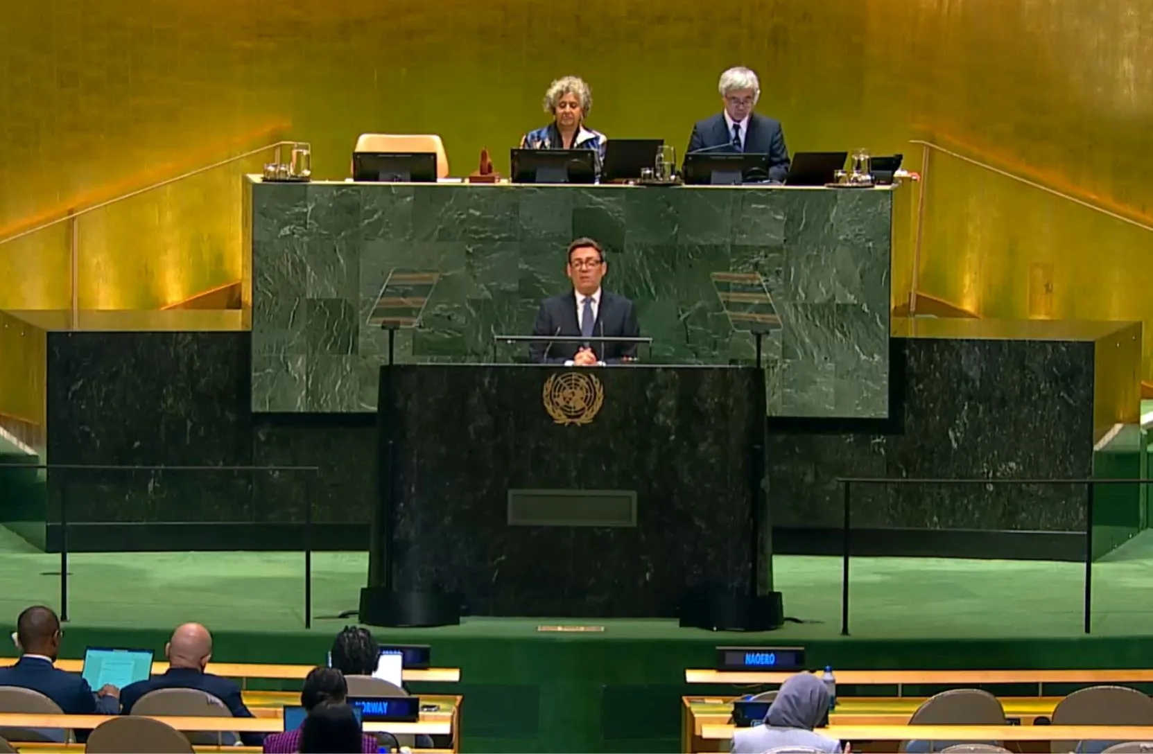 El Primer Ministro del Reino Unido, Andy Burnham en la Asamblea General de la ONU. Crédito: ONU