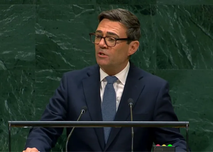 El Primer Ministro del Reino Unido, Andy Burnham en la Asamblea General de la ONU. Crédito: ONU