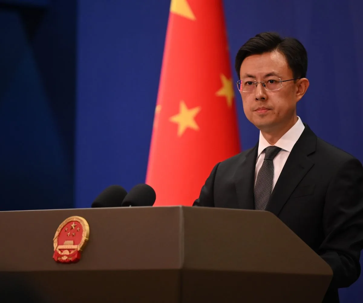El portavoz del Ministerio de Relaciones Exteriores de China, Guo Jiakun, en una rueda de prensa en Pekín
