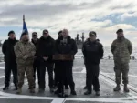 El presidente de Chile Kast brinda una confernecia de Prensa a bordo de la fragata Capitán Prat de la Armada chilena