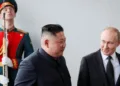 El líder de Corea del Norte, Kim Jong-un, con el presidente de Rusia, Vladimir Putin, en Vladivostok, Rusia, en 2019