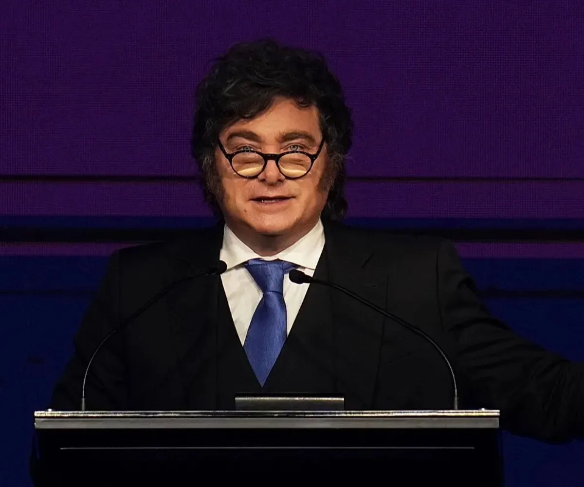 Javier Milei, presidente de la República Argentina, dando un discurso