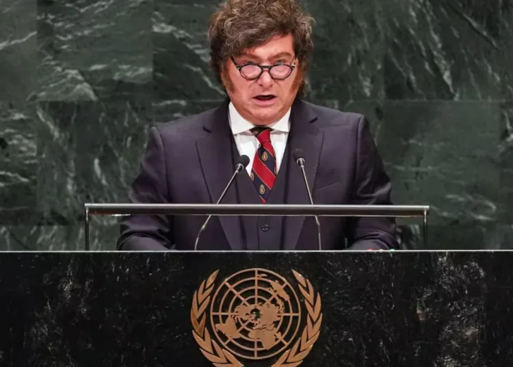 Javier Milei, presidente de la República Argentina, en la Asamblea General de la Organización de las Naciones Unidas (ONU)