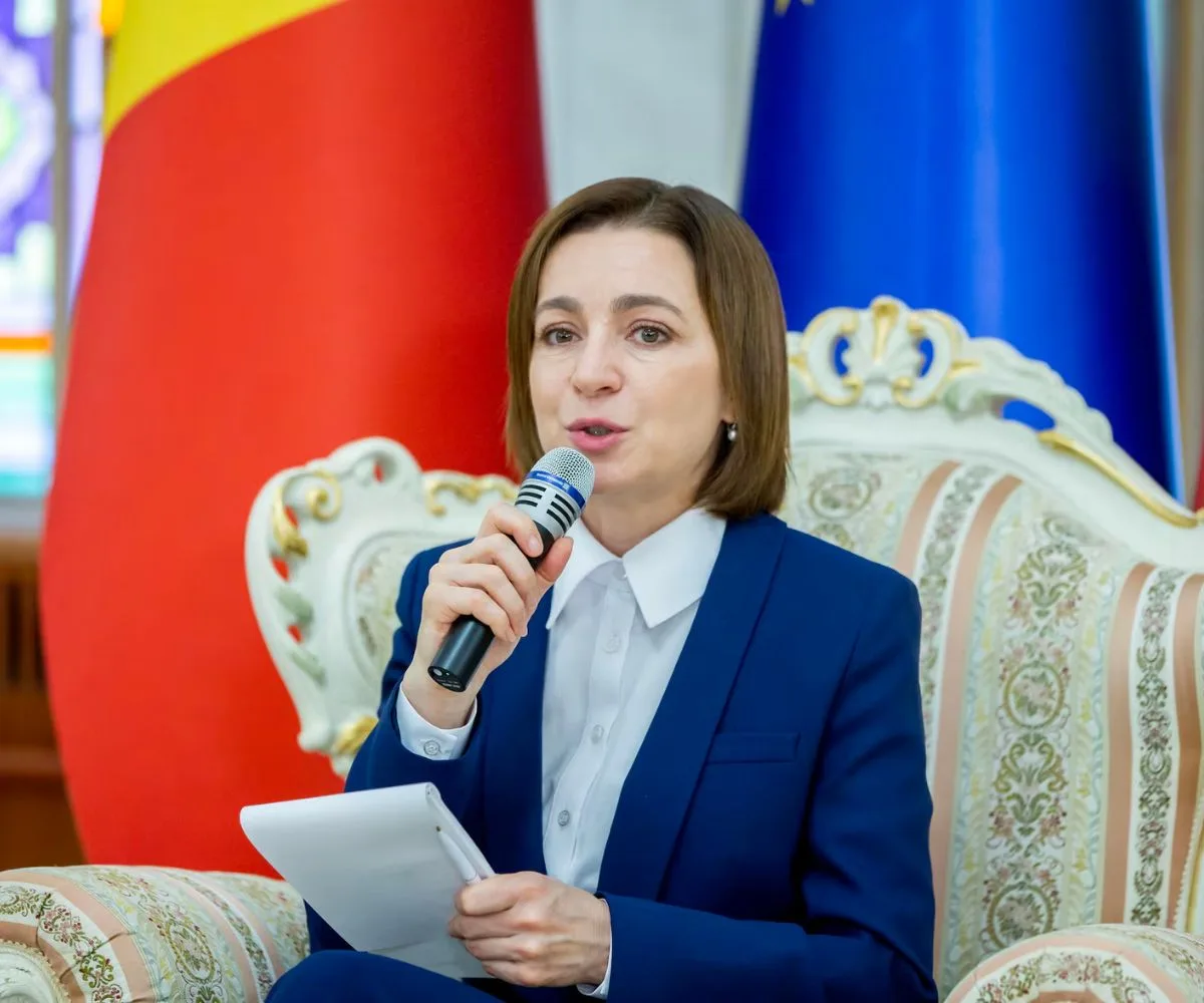 La presidenta de Moldavia, Maia Sandu transmite un mensaje de Navidad desde el palacio presidencial de Chisinau. Imagen ilustrativa