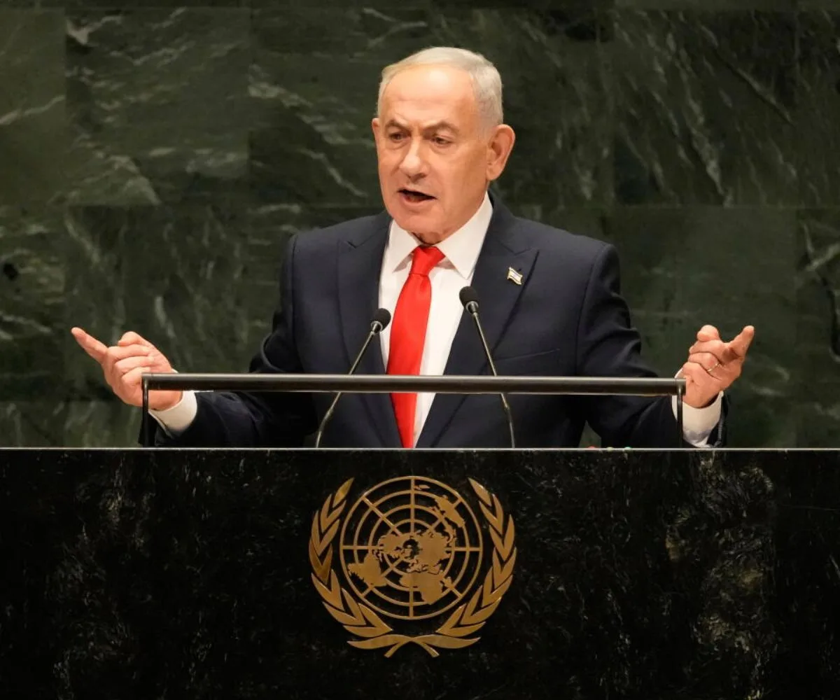 El primer ministro israelí Benjamin Netanyahu en la Asamblea General de las Naciones Unidas en Nueva York, el 24 de septiembre del 2026