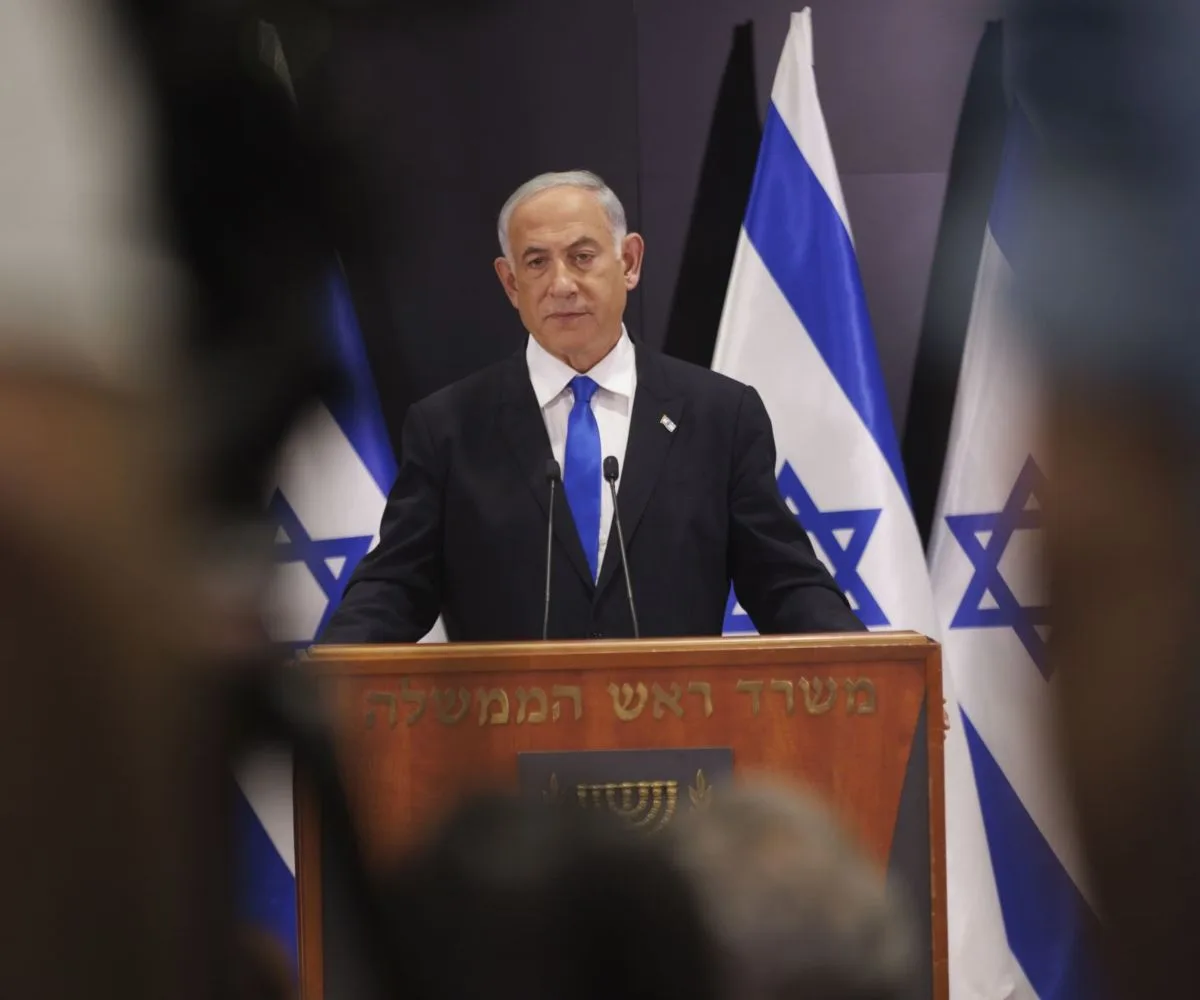 Primer ministro de Israel, Benjamin Netanyahu, declara ante la prensa
