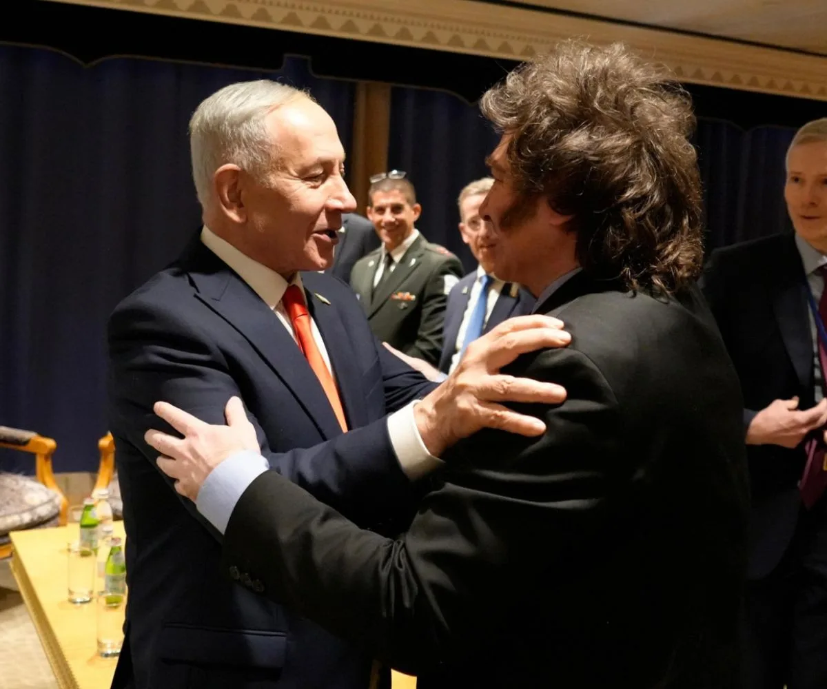 El primer ministro del Estado de Israel, Benjamin Netanyahu, con el presidente de la República Argentina, Javier Milei