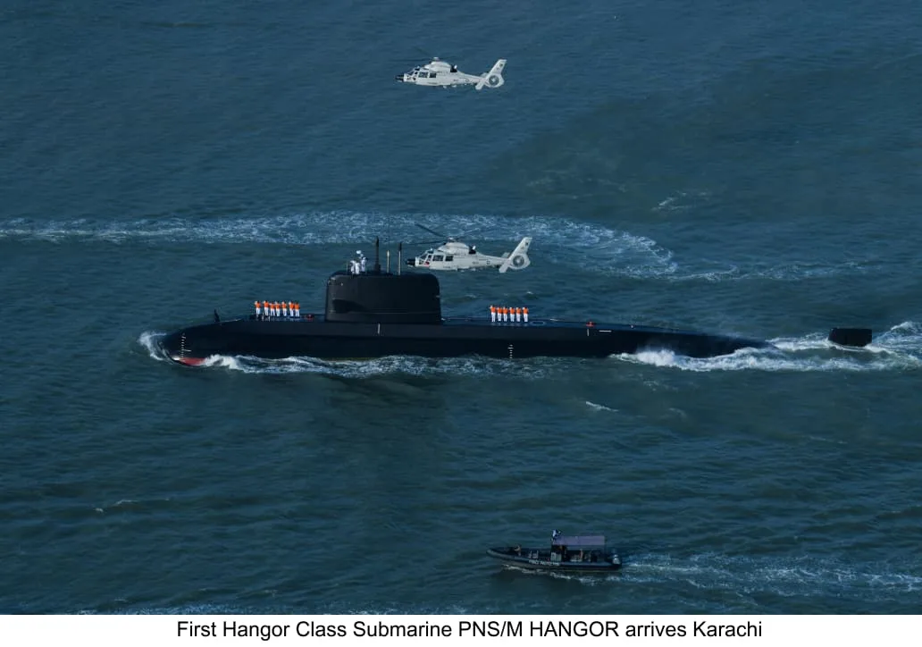 El PNS/M Hangor, primer submarino de la nueva clase incorporada por la Armada de Pakistán. Créditos: Zona Militar