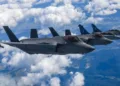 Cazas furtivos F-35A de la Fuerza Aérea de Corea del Sur vuelan en formación junto a aviones de combate de la Fuerza Aérea y del Espacio francesa, durante el ejercicio aéreo conjunto desarrollado entre el 15 y el 17 de septiembre de 2026 entre ambos países