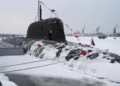 El submarino nuclear ruso Alejandro III en el puerto de Severodvinsk. Imagen ilustrativa