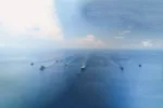 Formación naval multinacional navegando en el Mar del Oeste Filipino durante un ejercicio de seguridad marítima del ADMM-Plus. Créditos: Armada Filipina.