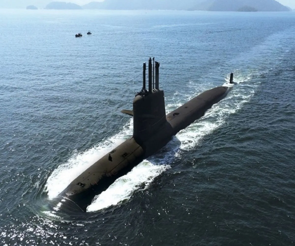Primera prueba de navegación del ‘Riachuelo’, primer submarino construido a través del programa PROSUB en Brasil. Imagen ilustrativa
