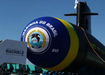 El submarino "Riachuelo", construido por el Programa de Desarrollo de Submarinos (PROSUB), durante la ceremonia de inauguración en Itaguai el 14 de diciembre de 2018. Imagen ilustrativa.